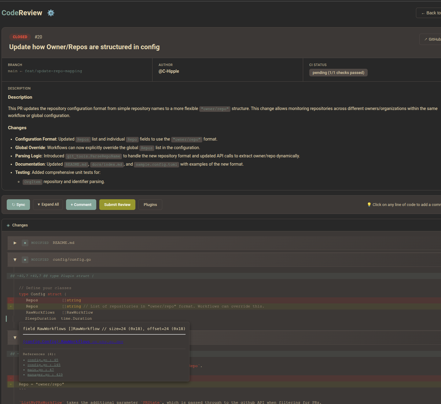 Bun Review Interface