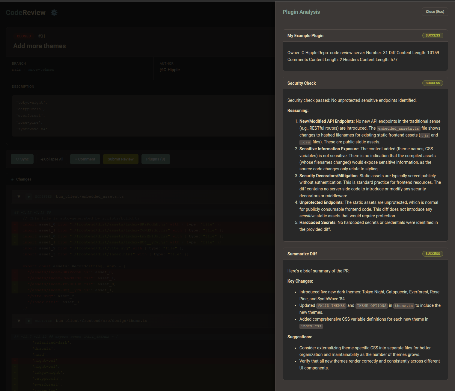 Plugin Web Interface